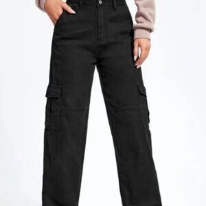 Zara Black Cargo Pants Size 0